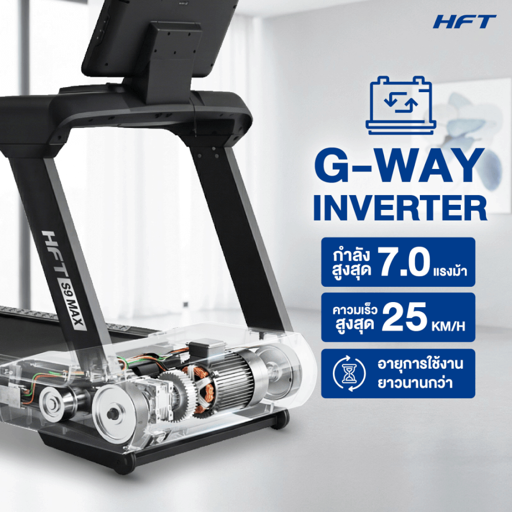 ลู่วิ่งไฟฟ้าปรับชัน HOMEFITTOOLS โหมด VIRTUAL REALITY มอเตอร์ DC 7.0 HP รุ่น S9 MAX_4